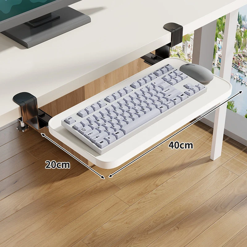 Schraubmontierte Gleitschiene Ergonomische Holzmaserung Tastatur- & Mausplattform