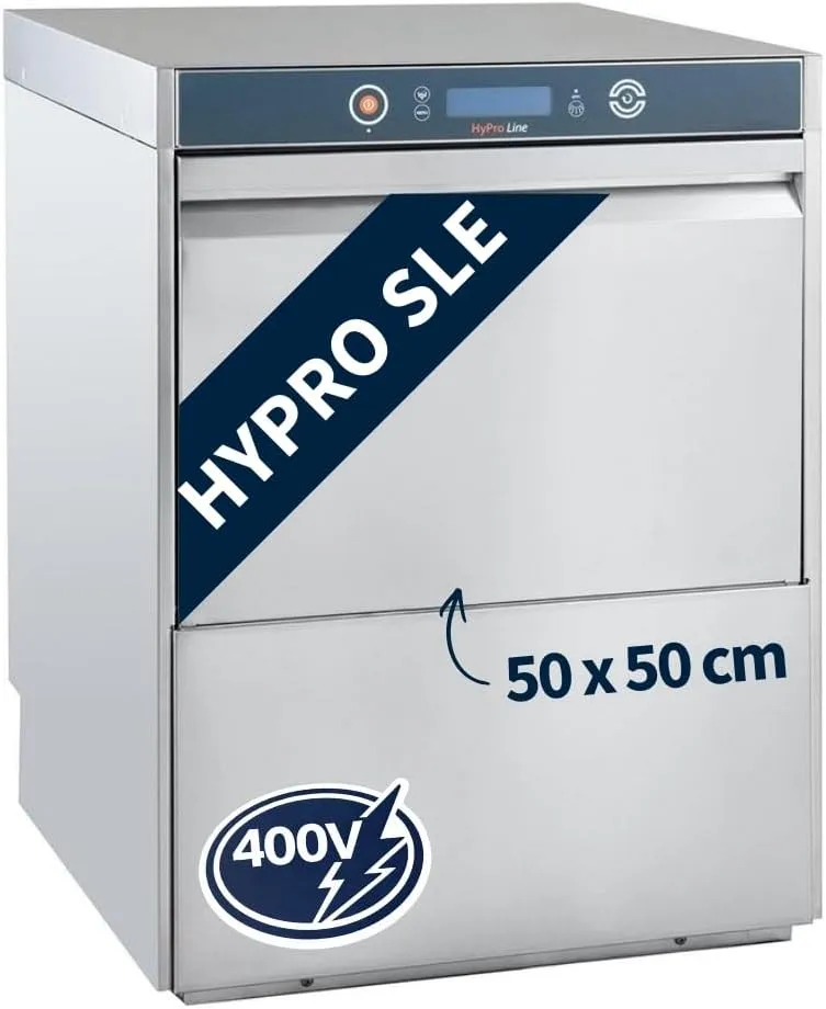 Geschirrspüler, 400 V, Spülmaschine, GastroHero HYPRO-GSM54SLE, Edelstahl, GastroHero Geschirrspülmaschine 50x50