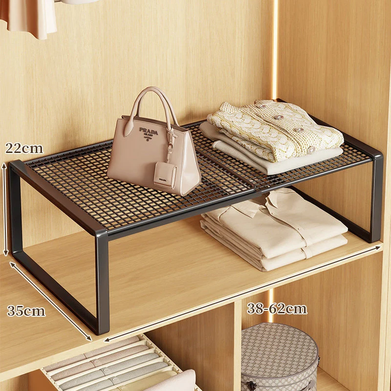 Verstellbarer Metall Kleiderschrank Regal Hebeorganisator