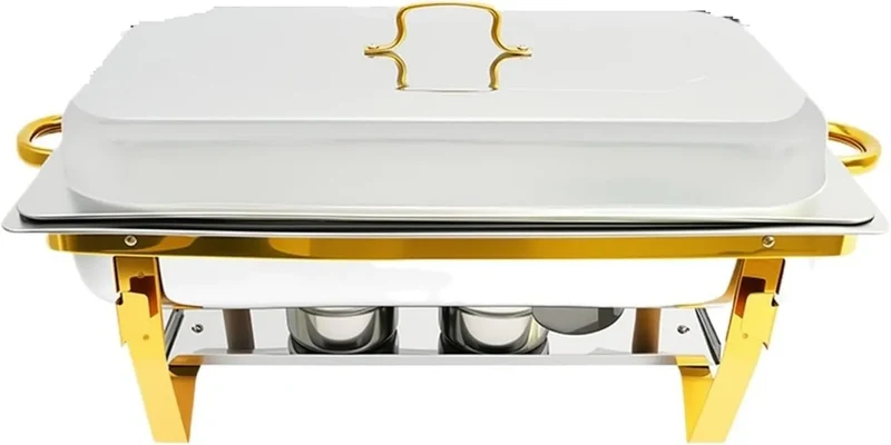 Chafing Dish Warmhaltebehälter, Gastronomie, Edelstahl, Halbvergoldet, Hochzeiten Gute WäRmespeicherung, Rechteckig, for Hotel, Catering, Partys
