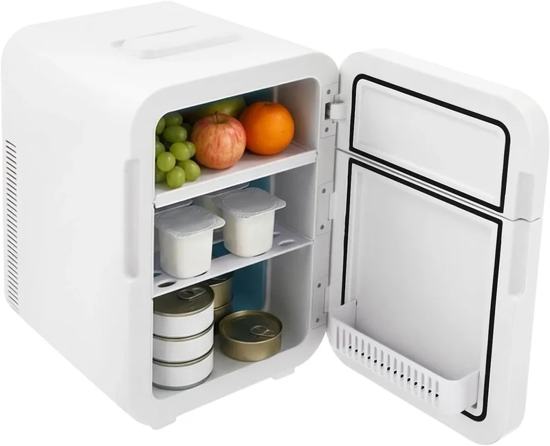 Kühlschrank, 20 L, leise, 2 Temperaturzonen, kompressorlos, für Zuhause Büro Auto