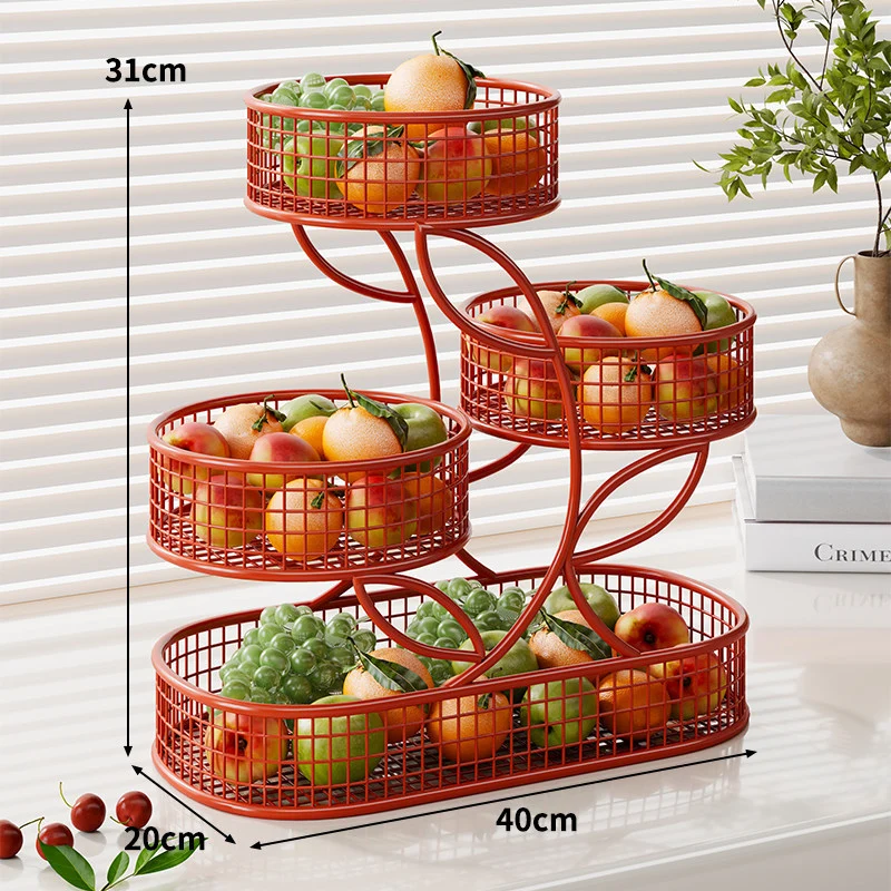 Gestufter Drahtgitter-Theken-Obst- und Snack-Organizer mit Tissuehalter