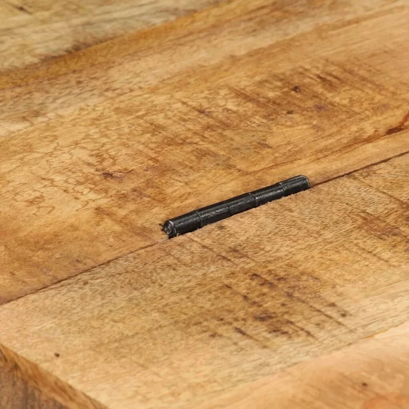 Antik Couchtisch Mangoholz 70x70x40cm Beistelltisch Bewegbar