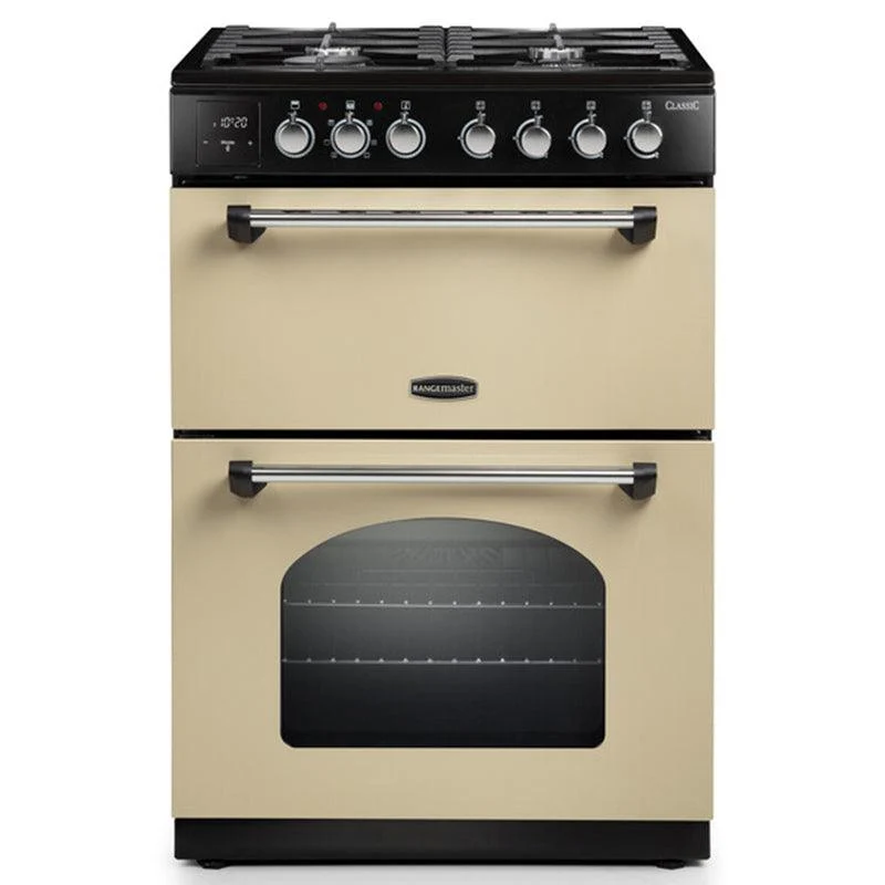 Rangemaster Classic 60CM freistehend Dual Fuel Herd - Cream & Chrome | CLA60DFFCR/C