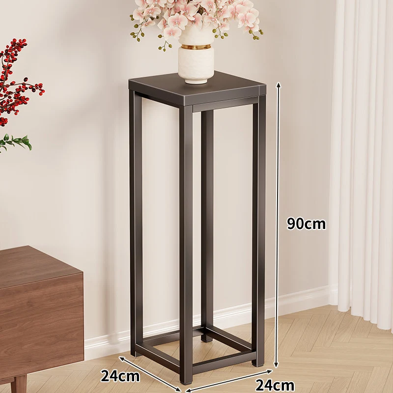 Hoher Metallpflanzenständer Pedestal mit quadratischer Oberseite Minimalistischer Rahmen