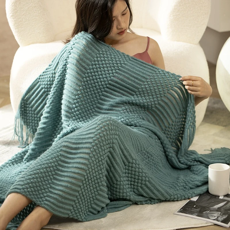 Gemütliche Strickdecke