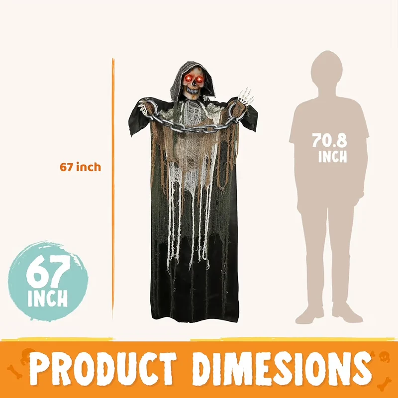 Halloween Animatronic Sensenmann Dekoration Outdoor Deko