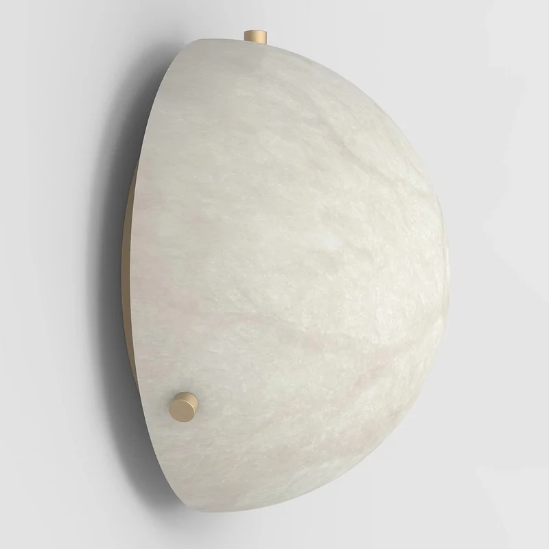 Elegante runde Alabaster-Deckenleuchte