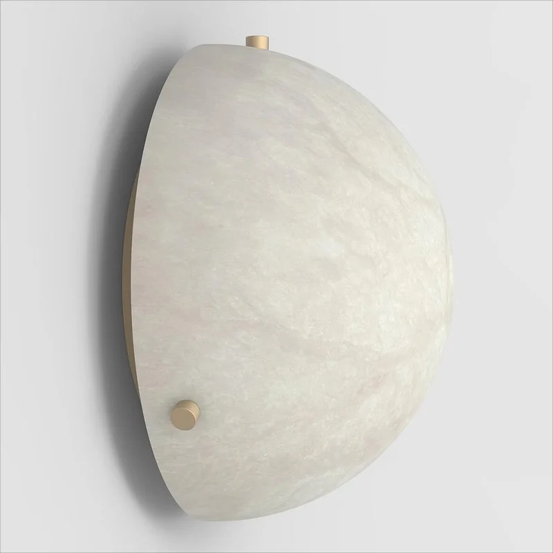 Elegante runde Alabaster-Deckenleuchte