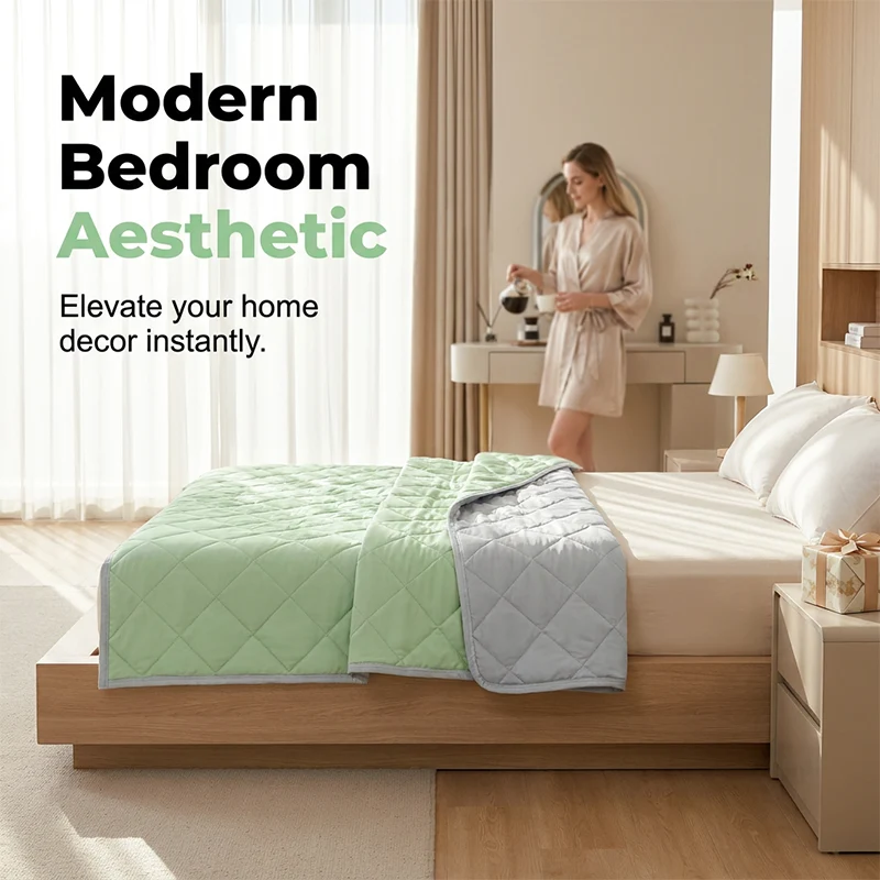 🛏️ 50% RABATT! ⏰ Leichte kühle Sommerdecke – Atmungsaktiv & feuchtigkeitsableitend | weich, leicht & maschinenwaschbar ❄️🌙