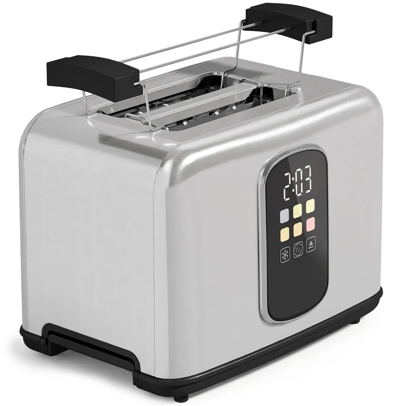 2-Slice Smart Toaster with Touchscreen & LED Timer, 6 Levels, Warming Rack