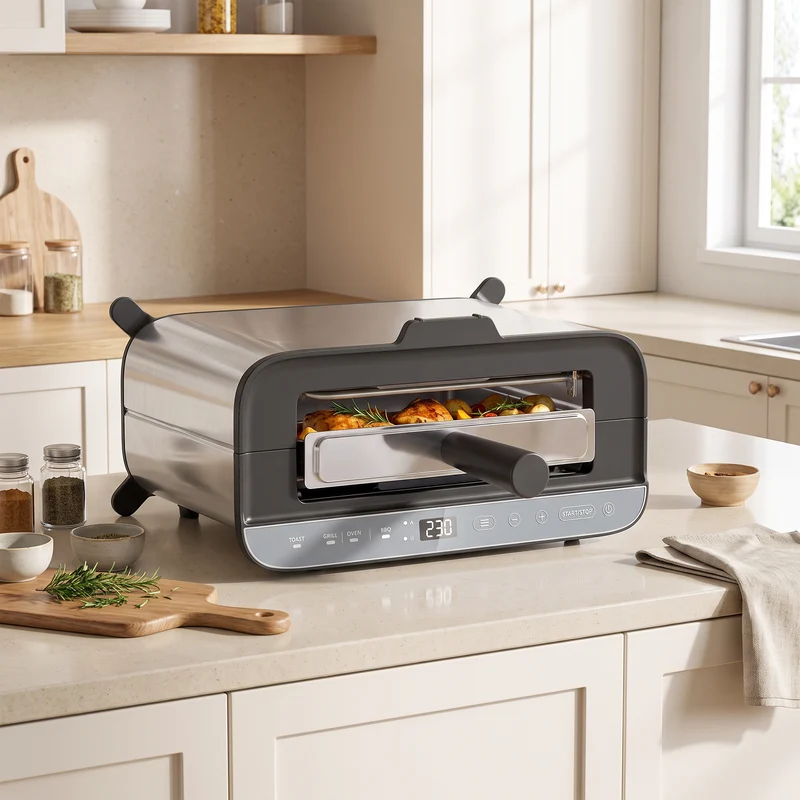 3-in-1 Mini Oven 4.9L with Long-Slot Toaster & Grill, Stainless Steel, 1700W