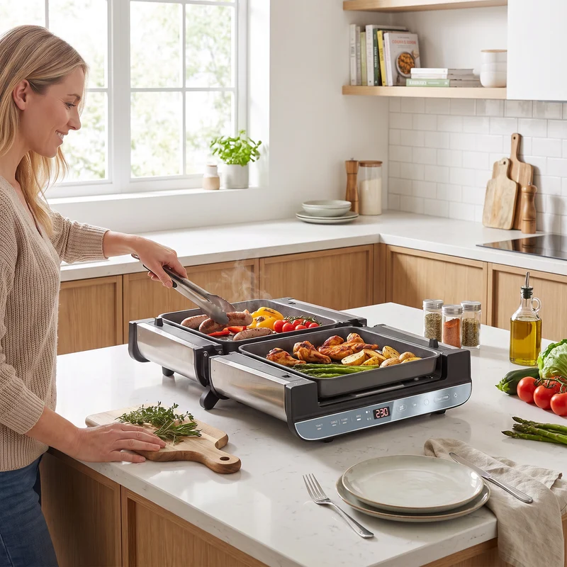 3-in-1 Mini Oven 4.9L with Long-Slot Toaster & Grill, Stainless Steel, 1700W