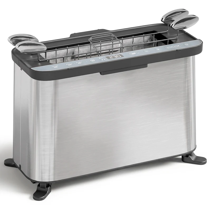 3-in-1 Mini Oven 4.9L with Long-Slot Toaster & Grill, Stainless Steel, 1700W