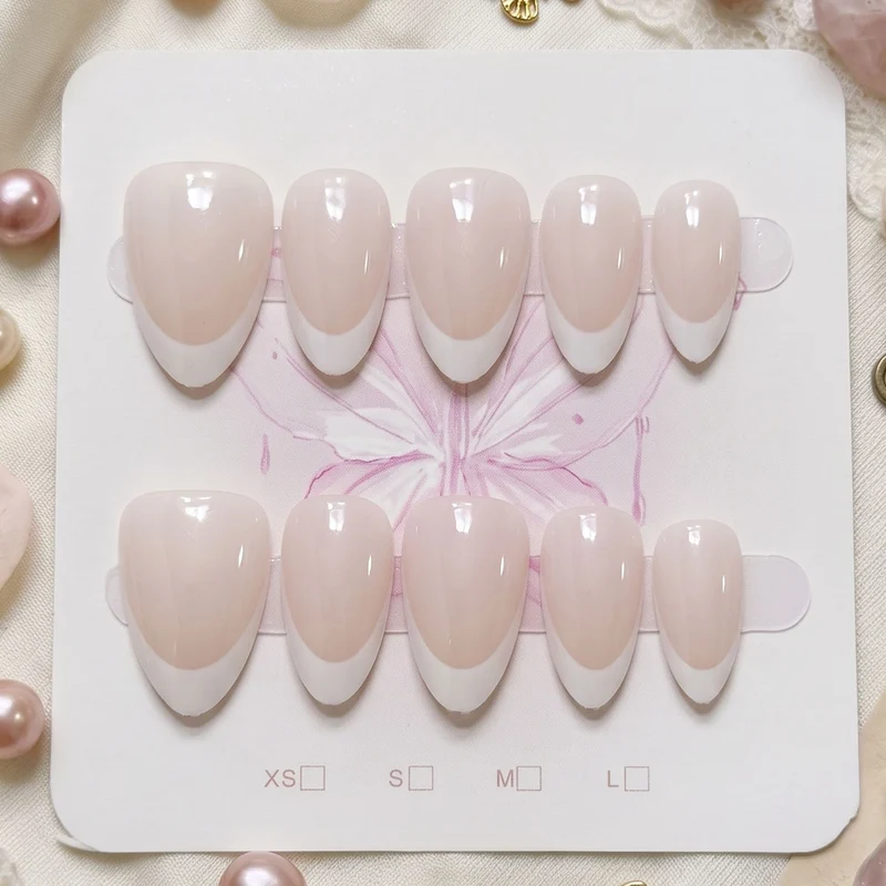 Premium French Tip Press-On Nail Set