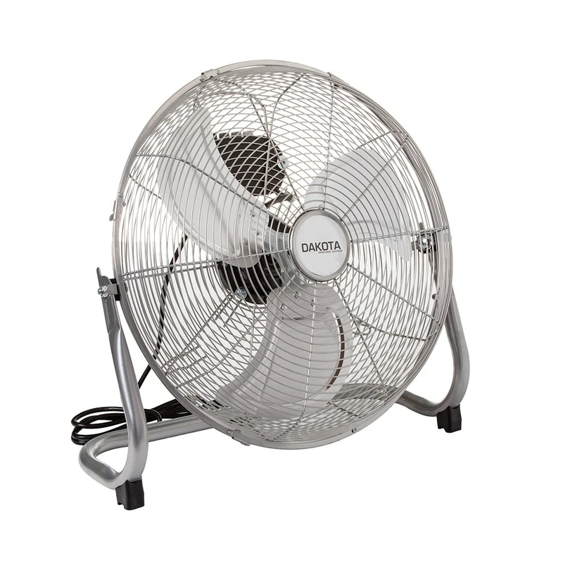 Bodenventilator 16 Zoll 40 cm Standluefter 90W Edelstahl 3 Stufen Silber