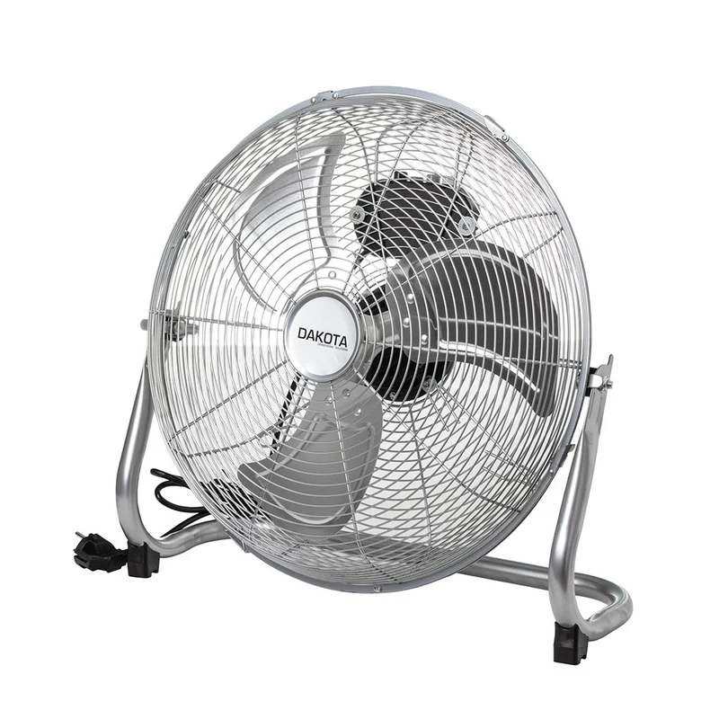 Bodenventilator 16 Zoll 40 cm Standluefter 90W Edelstahl 3 Stufen Silber