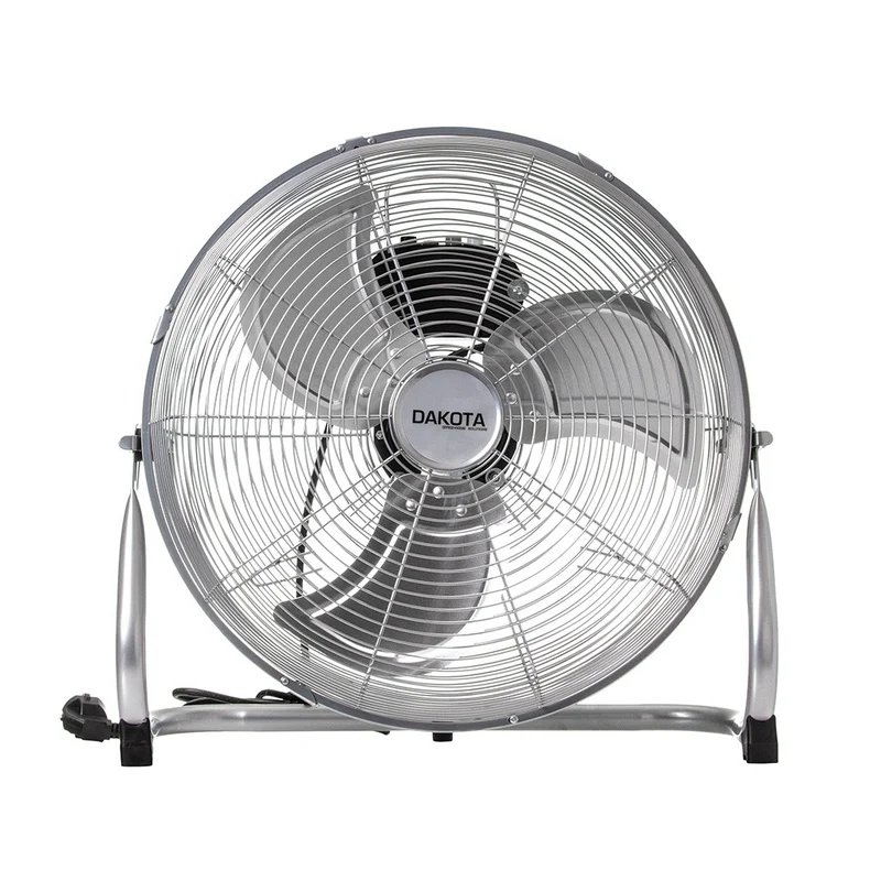 Bodenventilator 16 Zoll 40 cm Standluefter 90W Edelstahl 3 Stufen Silber