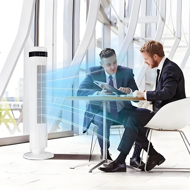 Turmventilator Fernbedienung 60W Touch Timer Oszillierend 90cm Weiss