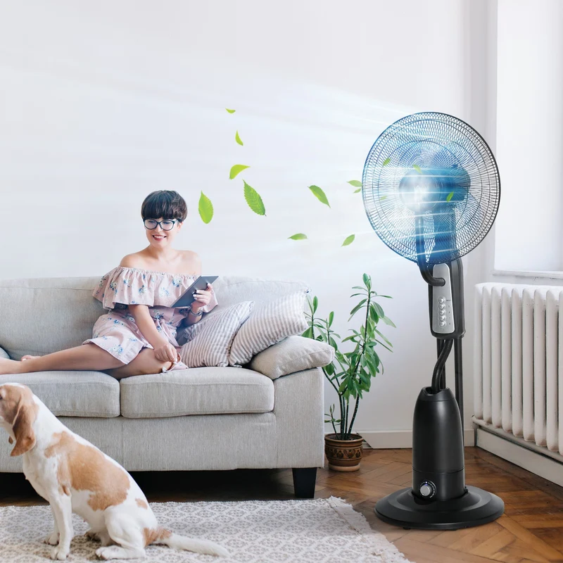 Standventilator 2,8L Wasserzerstäuber Nebelfunktion 90W Oszillierend 120cm