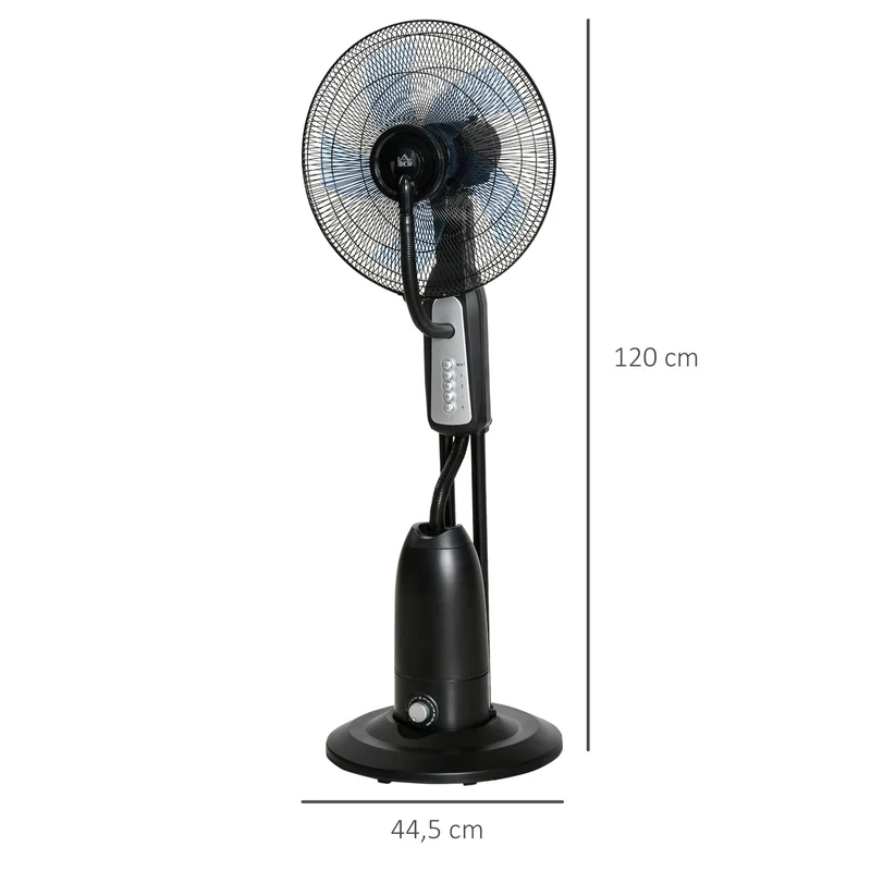 Standventilator 2,8L Wasserzerstäuber Nebelfunktion 90W Oszillierend 120cm