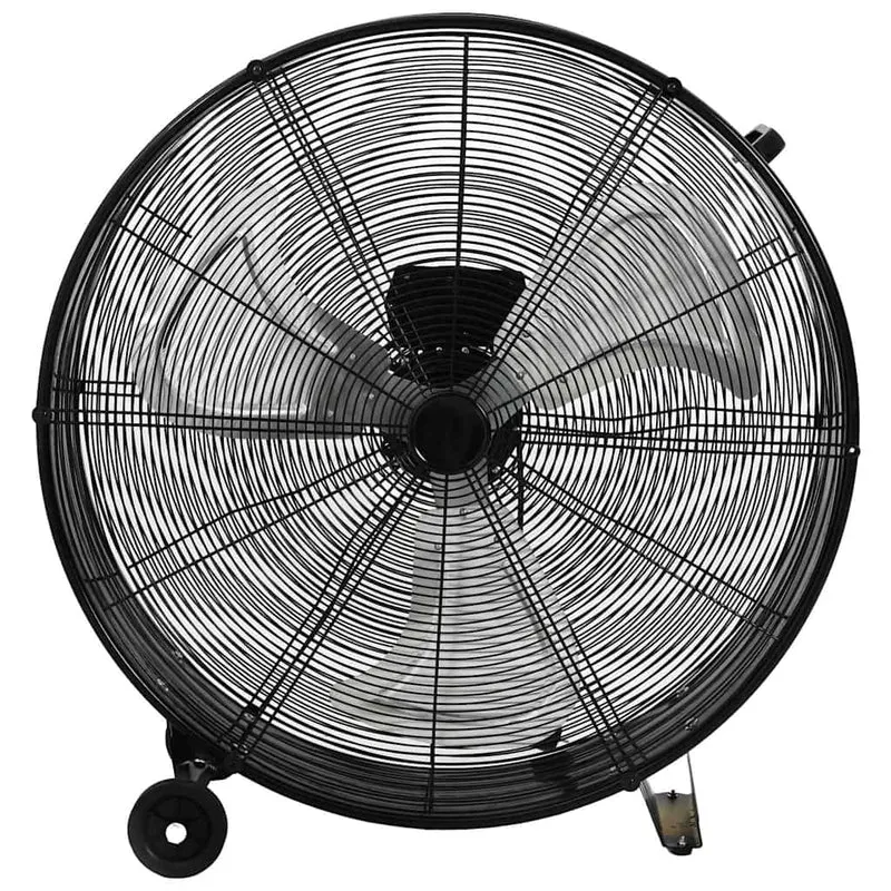 Trommelventilator Industriell 77 cm 187 W Standventilator Rollen 3 Stufen