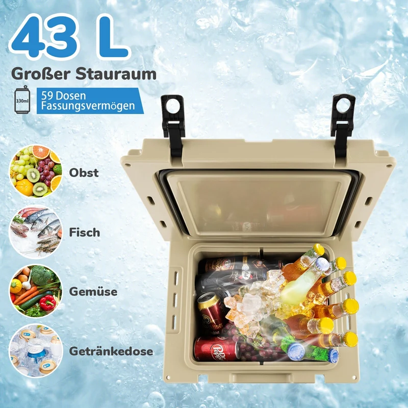 43L Kühlbox Bewegbar Kühltruhe Camping Outdoor Thermobox Isolierbox