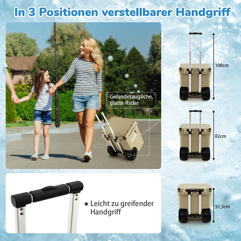 43L Kühlbox Bewegbar Kühltruhe Camping Outdoor Thermobox Isolierbox