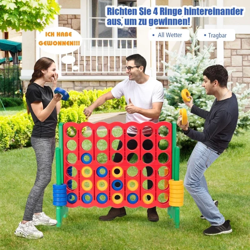 XXL Vier-Gewinnt Spiel Spielbrettsätze Outdoor Spielgeräte 120x42x104cm