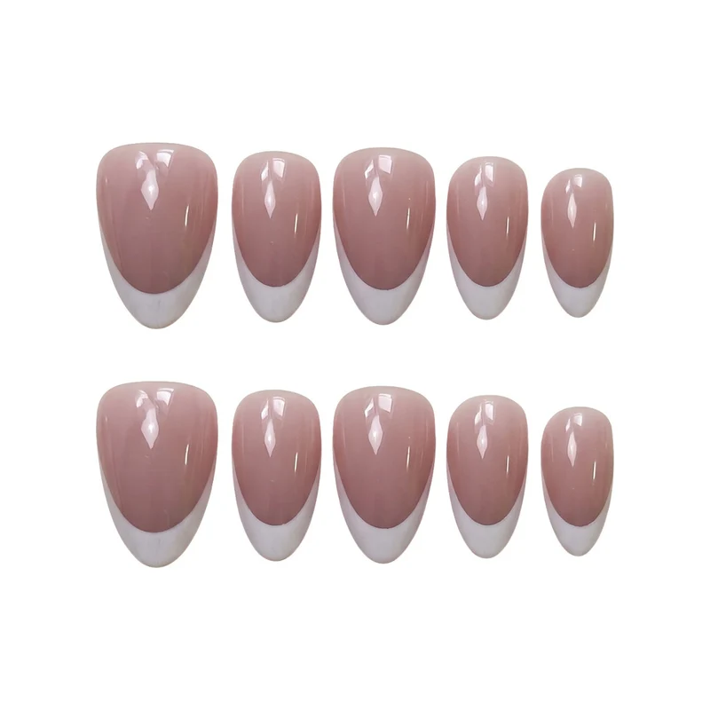 Elegante French Tip Druck-Nägel 1790732149