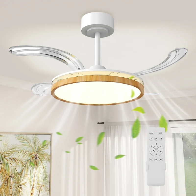 Deckenventilator LED Beleuchtung einziehbare Flügel Ventilator Lampe
