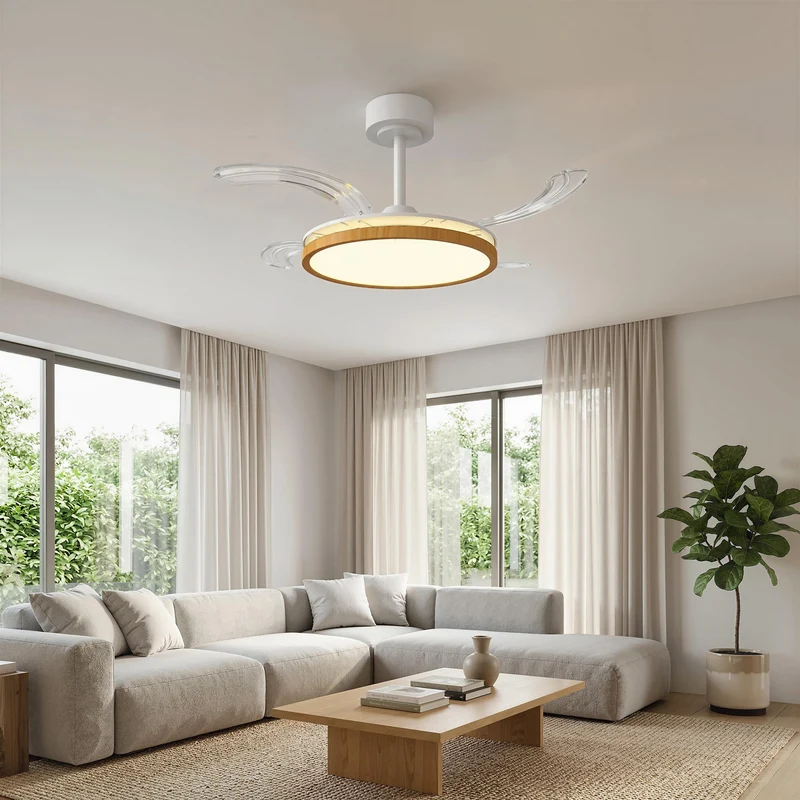 Deckenventilator LED Beleuchtung einziehbare Flügel Ventilator Lampe