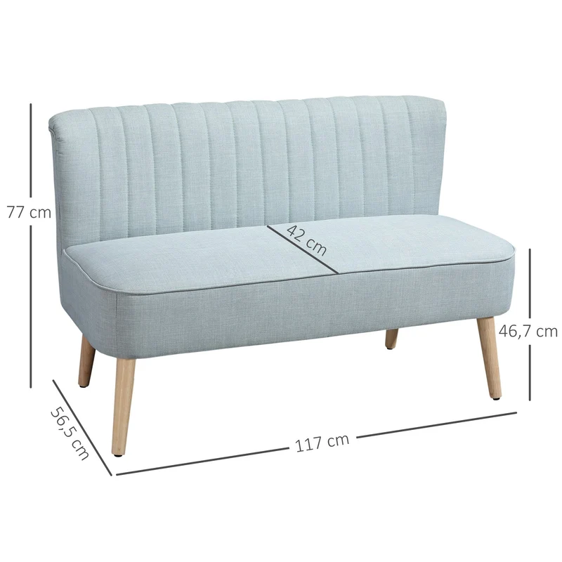 Sofa 2-Sitzer Couch Stoffsofa Polstersofa Loungesofa 117cm
