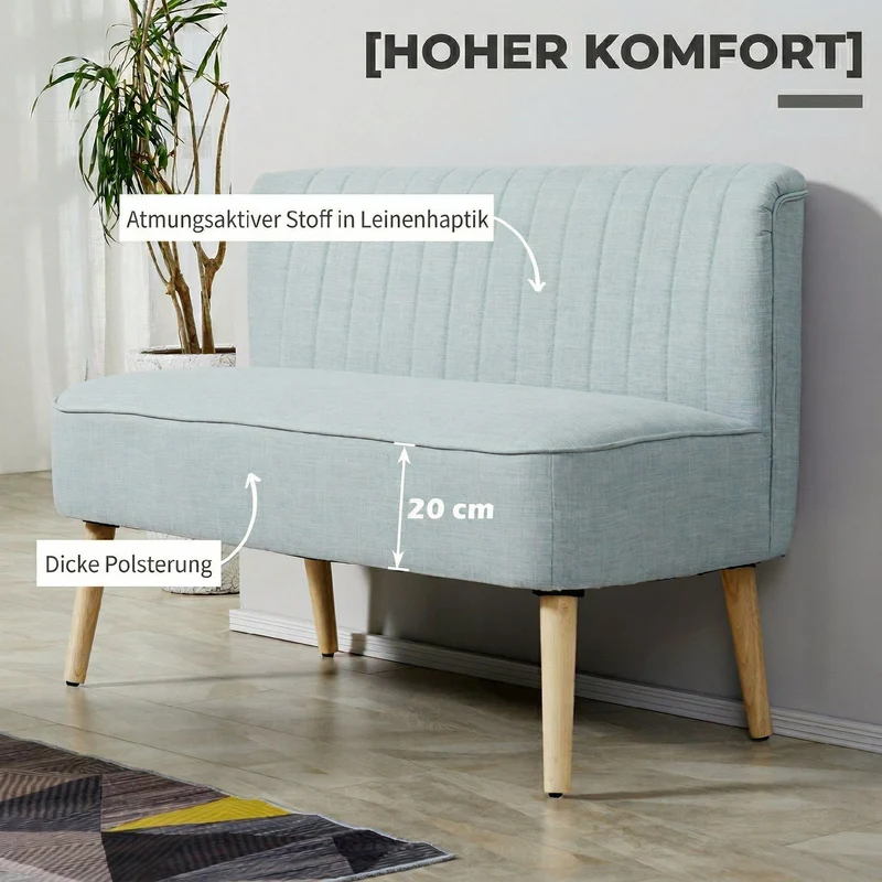 Sofa 2-Sitzer Couch Stoffsofa Polstersofa Loungesofa 117cm