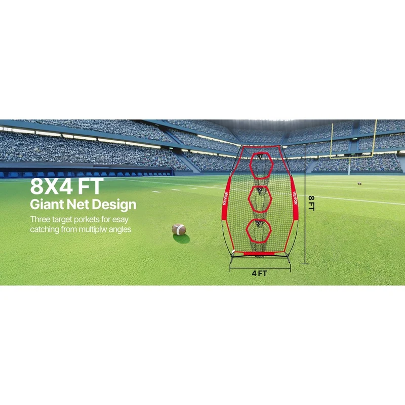 Fußballtrainer Wurfnetz Übungsnetz 168x77x245cm 3 Zieltaschen