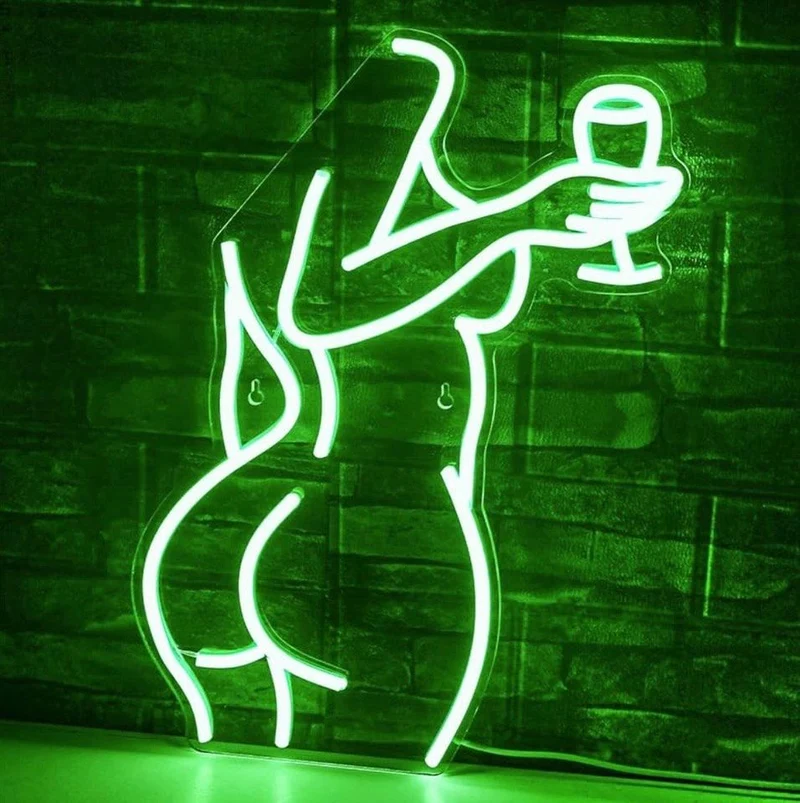 LED Neonschild Lady Back Leuchtschild Dimmbar USB Zimmer Deko Wandmontage