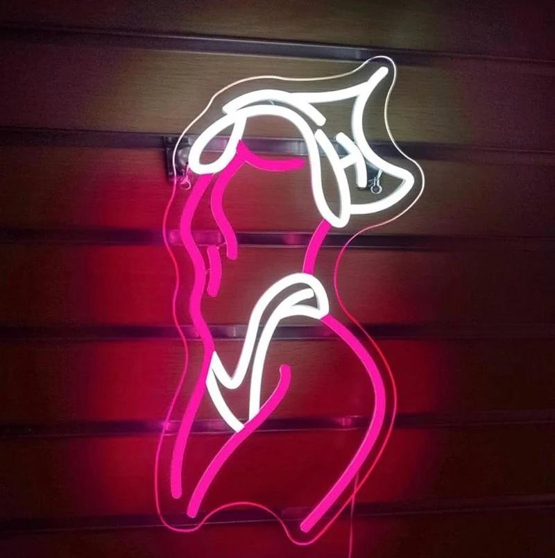 LED Neon Schild Sexy Lady Silhouette Wanddeko Leuchtreklame Bar