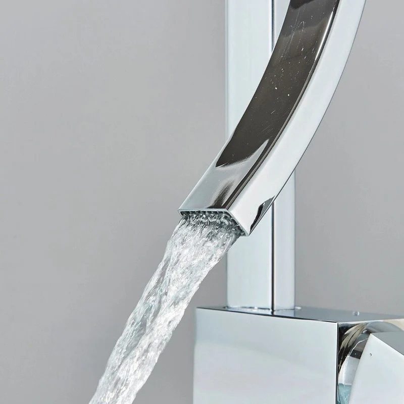Waschtischarmatur Mischbatterie Wasserfall Wasserhahn Bad Einhebel Chrom