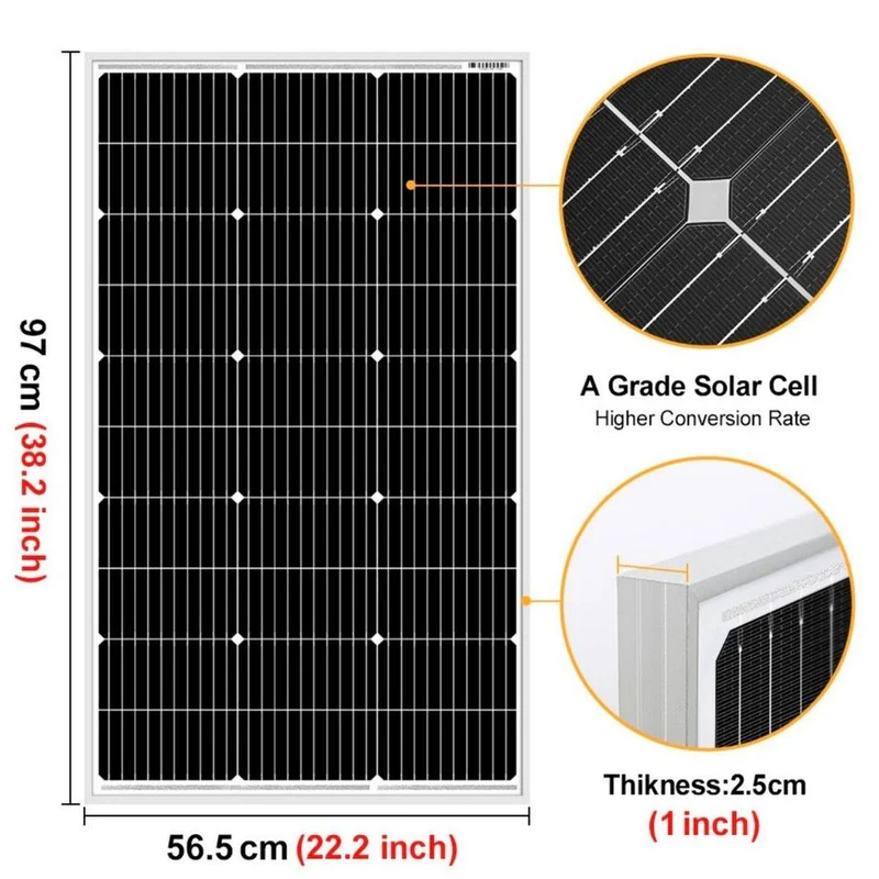 200W 12V Solarpanel Set Monokristallin Laderegler Kabel