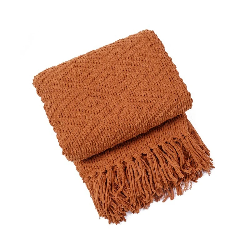 Strickdecke mit Dekoration
