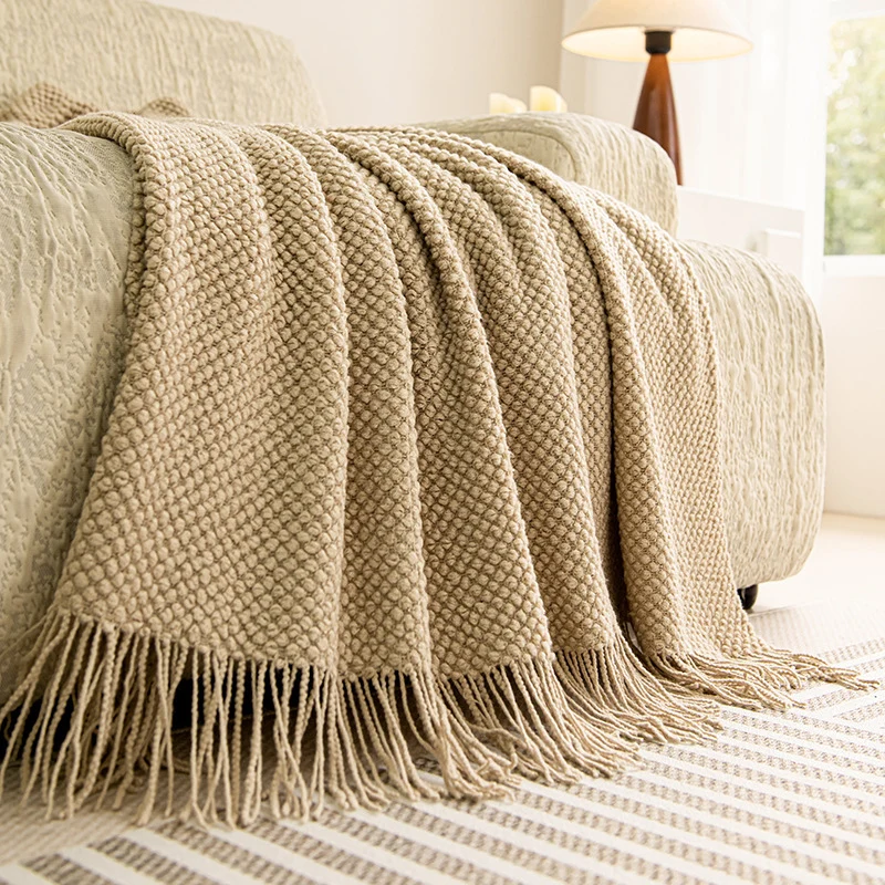 Gemütliche gestrickte Decke