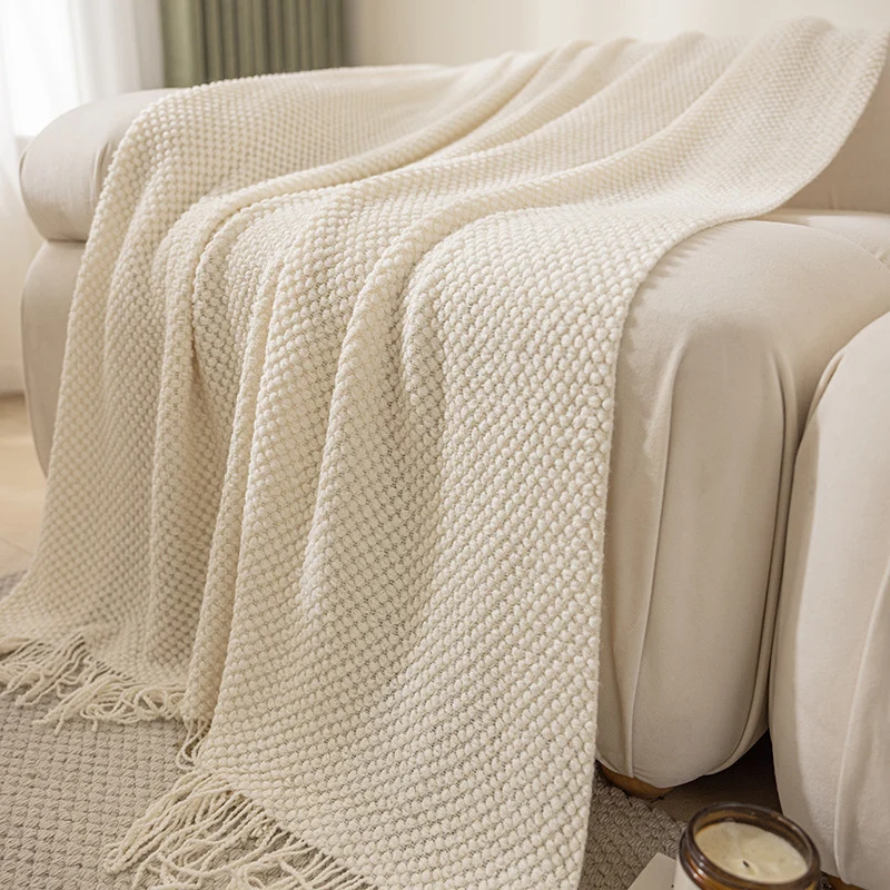 Gemütliche gestrickte Decke