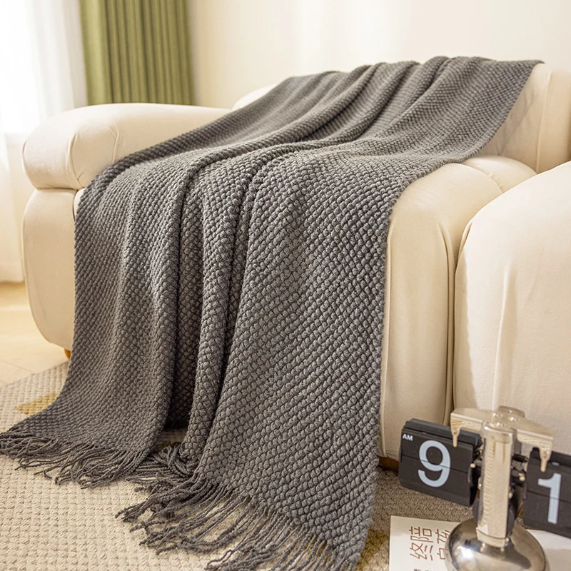 Gemütliche gestrickte Decke