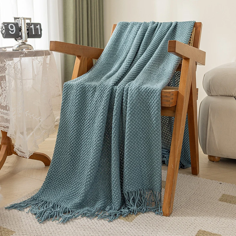 Gemütliche gestrickte Decke