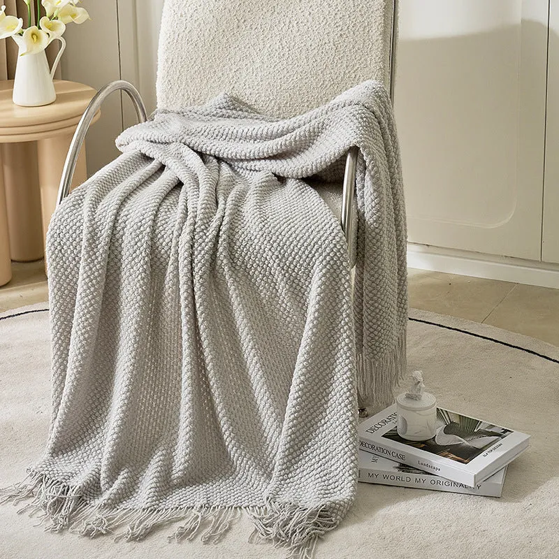 Gemütliche gestrickte Decke