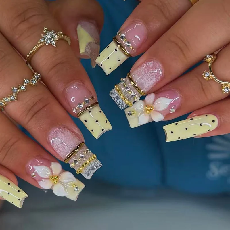 Dekoratives Florales Nagelkunst Set