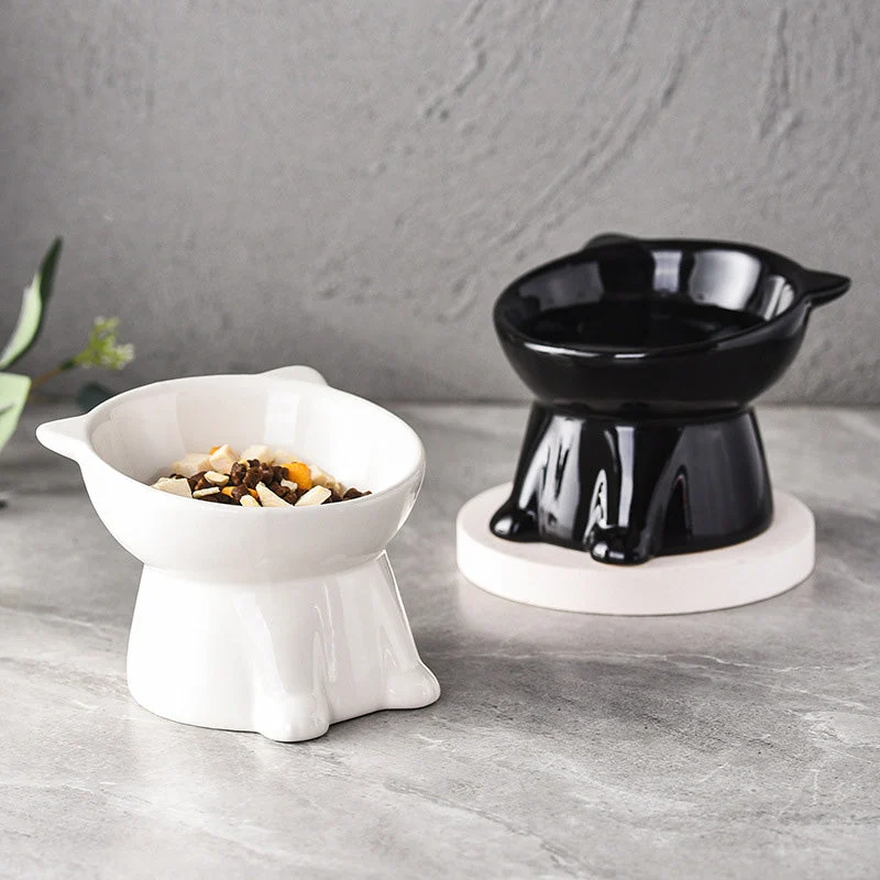 🐱 Erhöhter Kunststoff-Fressnapf für Katzen 🥣 Ergonomisches Design für Komfort beim Fressen