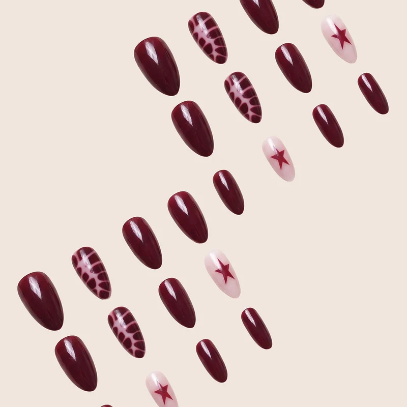 Künstlerisches Stiletto Druck-Ziegel Nageldesign