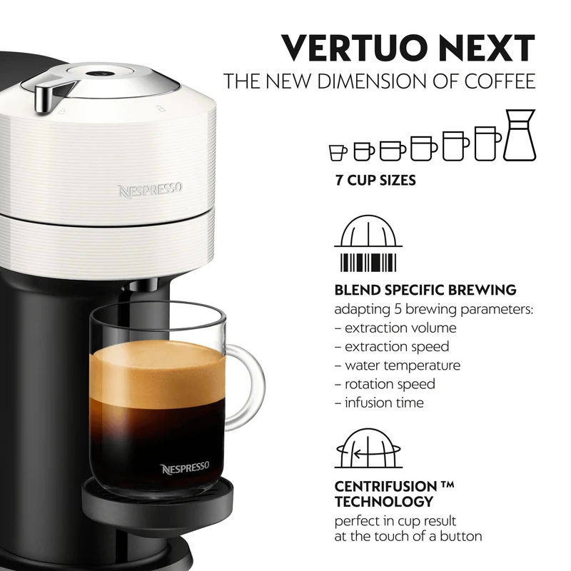 DeLonghi VertuoNext Nespresso Kaffeemaschine - Weiß | ENV120.WAE