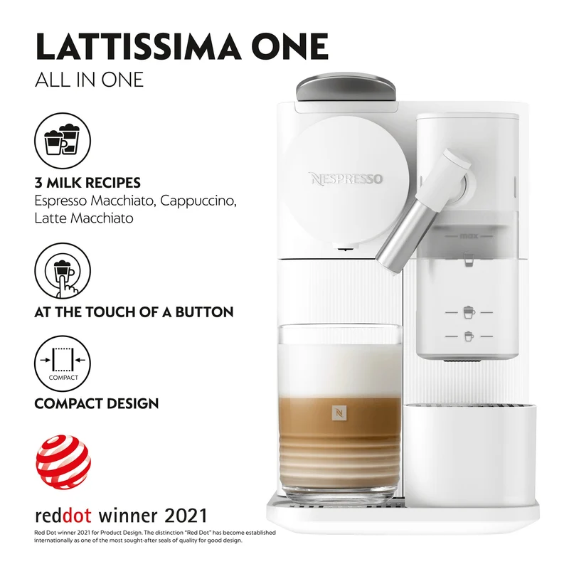 DeLonghi Lattissima One Nespresso Kaffeemaschine - Weiß | EN510.W
